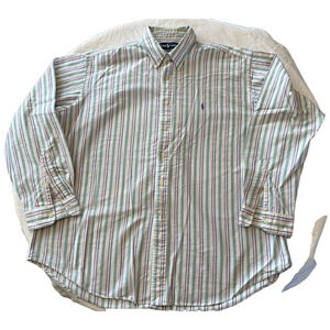 Ralph Lauren Classic Fit purple/blue/green Striped purple Pony Button XXL Shirt